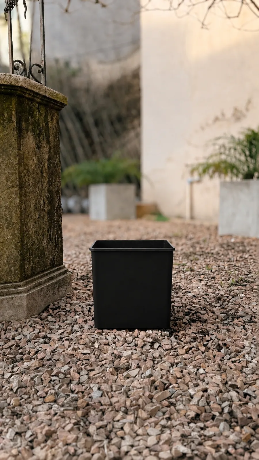 Maceta Cubo - maceta negro